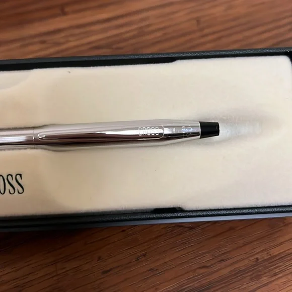 NIB Cross Silver Refillable Black Ballpoint Pen - Picture 3 of 5